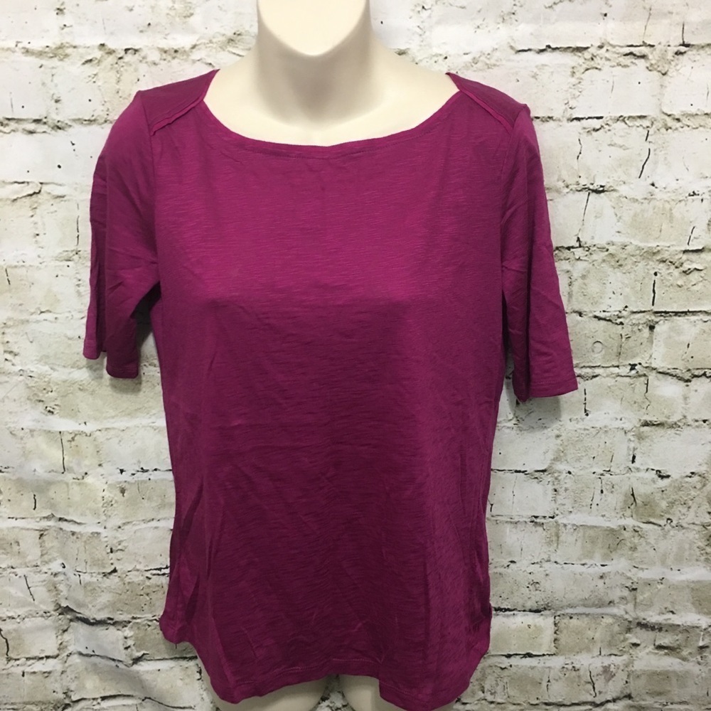Talbots Purple Burnout Print Tie Back Top